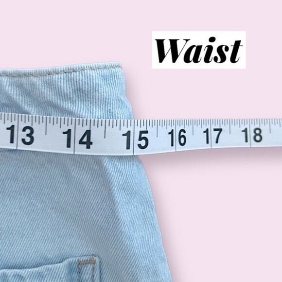 Forever 21 Denim Mini Skirt Light Wash Blue Button Front Y2K Womens Size Large - Picture 6 of 8